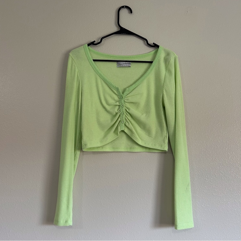 Light green cropped top